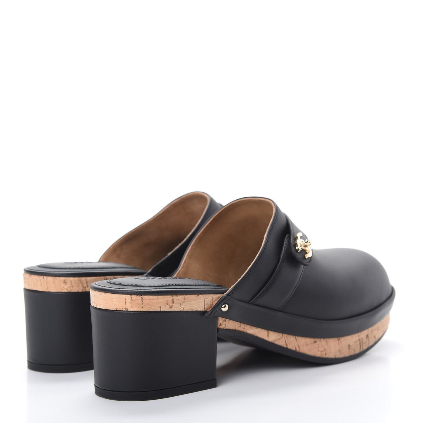 Calfskin CC Turn Lock Clogs 40 Black