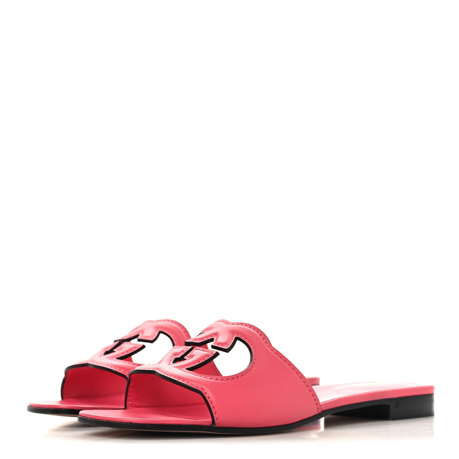 Gucci Cosmos Softy Calfskin Interlocking G Cut Out Slide Sandals 39.5 Rhodamine Pink 4 of 9