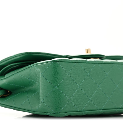 Chanel Caviar Quilted Small Double Flap Green 9 of 12