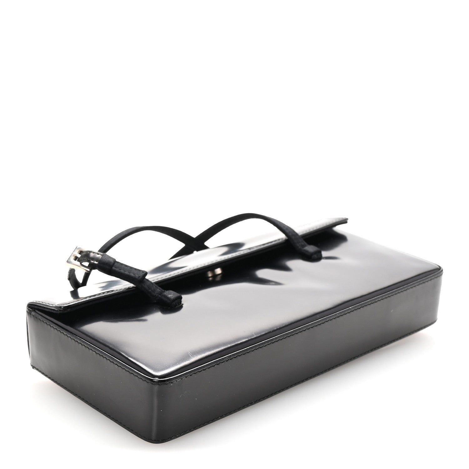 Prada Spazzolato Mini Clutch Bag Black 7 of 12