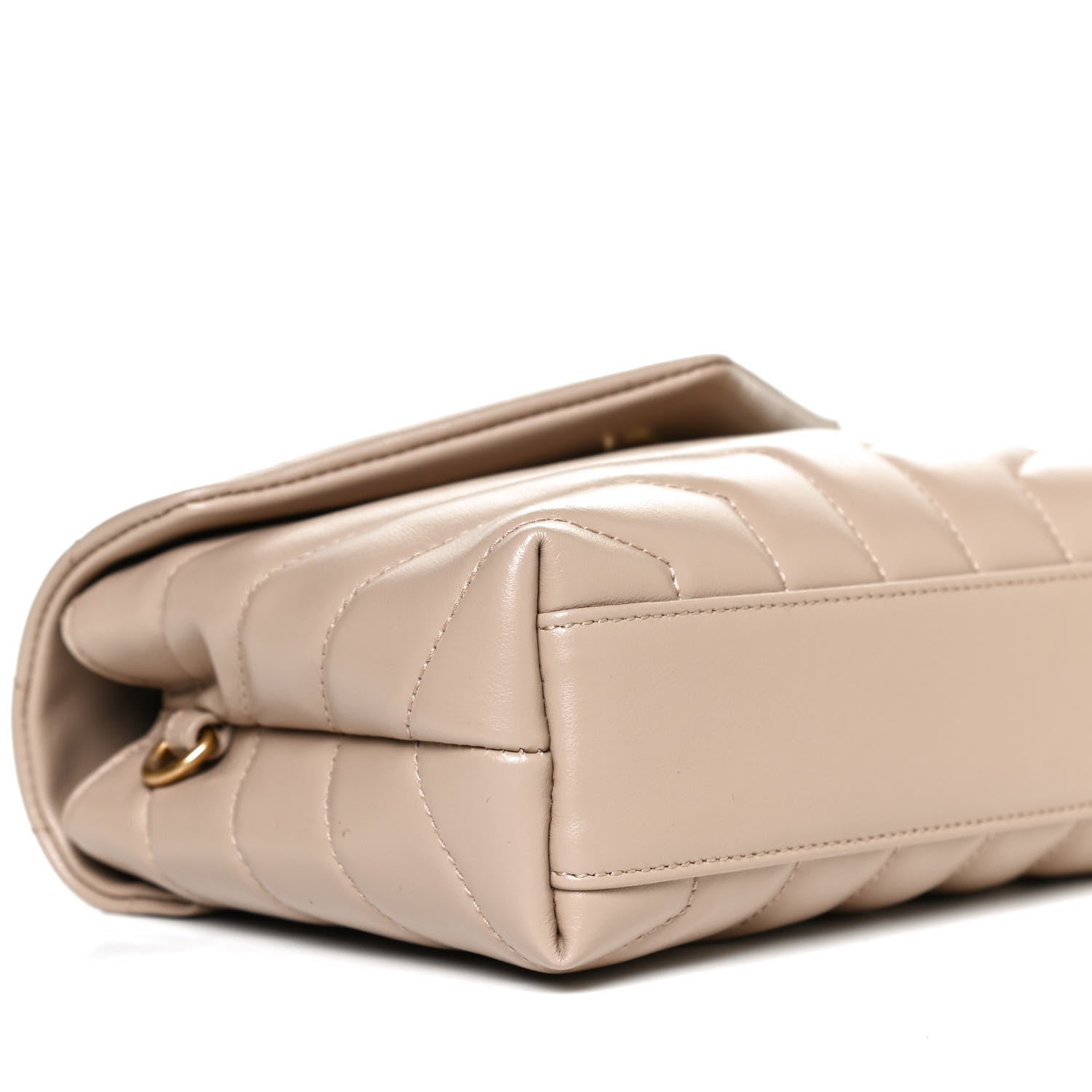 Saint Laurent Calfskin Y Quilted Monogram Toy Loulou Crossbody Bag Latte 8 of 12