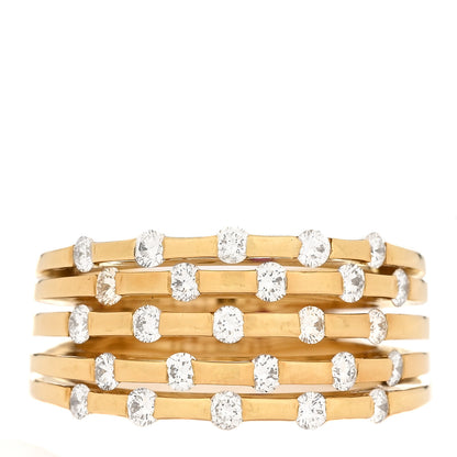 Roberto Coin 18K Yellow Gold Diamond 5 Row Ring 52 6 1 of 4