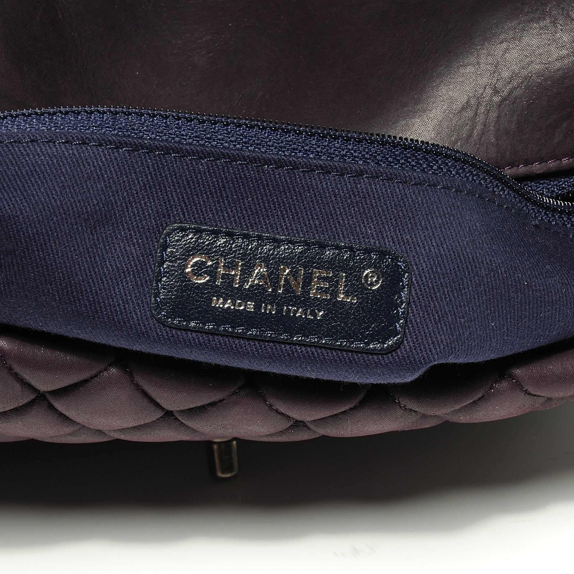 Chanel Iridescent Calfskin Quilted Large New Bubble Flap Plum 6 of 8