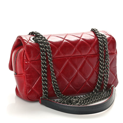 Chanel Glazed Calfskin Quilted Small Duo Color Flap Red 3 of 12