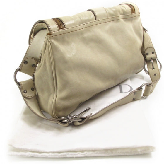 Christian Dior Leather Large Gaucho Ivory 3 of 12