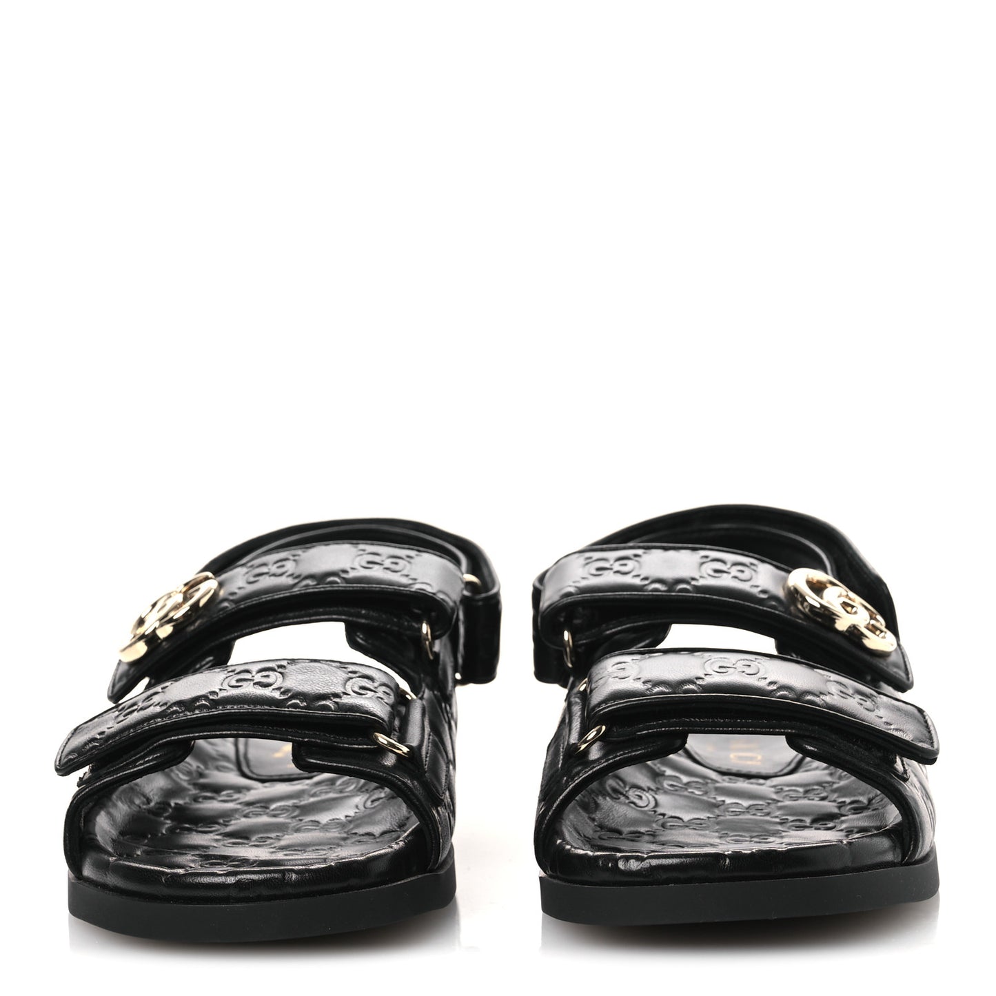 Guccissima GG Embossed Womens Sandals 37 Black