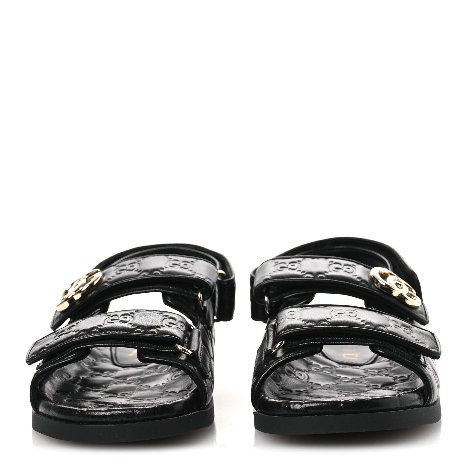 Gucci Guccissima GG Embossed Womens Sandals 37 Black 3 of 15
