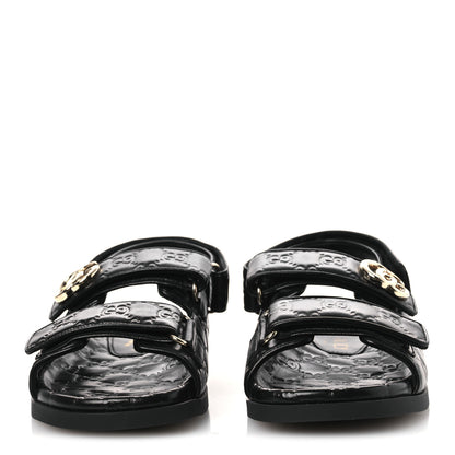 Gucci Guccissima GG Embossed Womens Sandals 37 Black 3 of 15