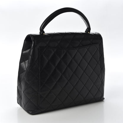 Chanel Caviar Quilted Jumbo Kelly Flap Black 2 of 9