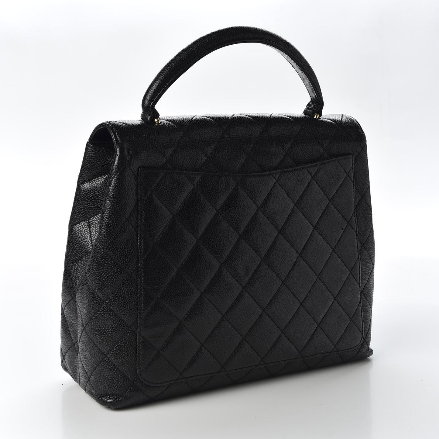 Caviar Quilted Jumbo Kelly Flap Black