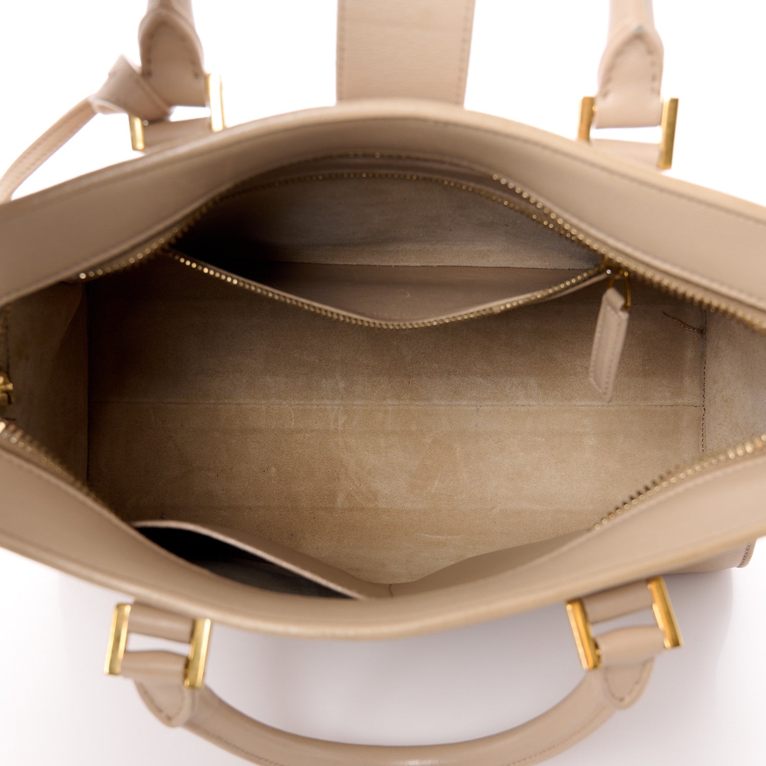 Saint Laurent Smooth Calfskin Small Monogram Cabas Beige 5 of 12