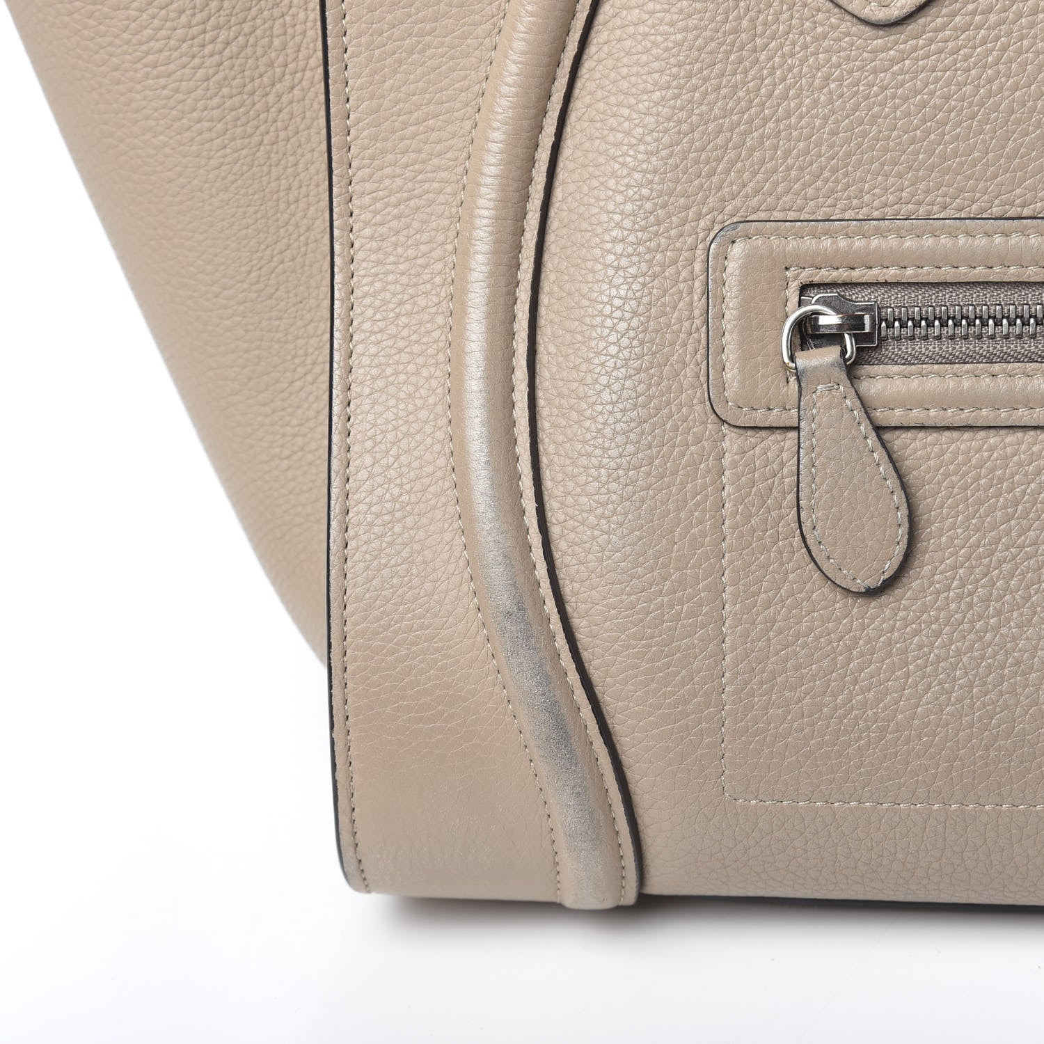 Celine Drummed Calfskin Mini Luggage Dune 9 of 23