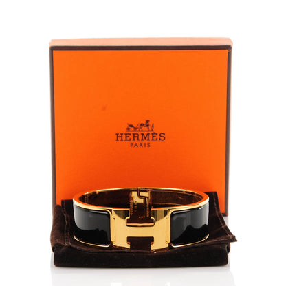 Hermes Enamel Wide Clic Clac H Bracelet GM Black 5 of 5