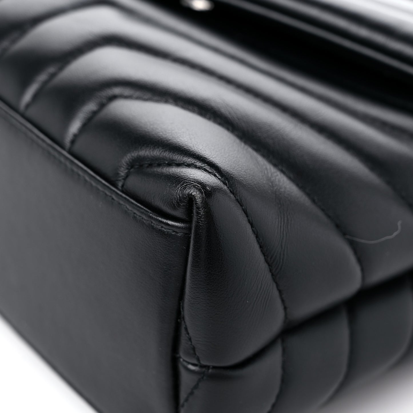 Calfskin Y Quilted Monogram Monochrome Small Loulou Chain Satchel Black