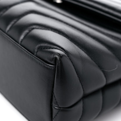 Saint Laurent Calfskin Y Quilted Monogram Monochrome Small Loulou Chain Satchel Black 9 of 15