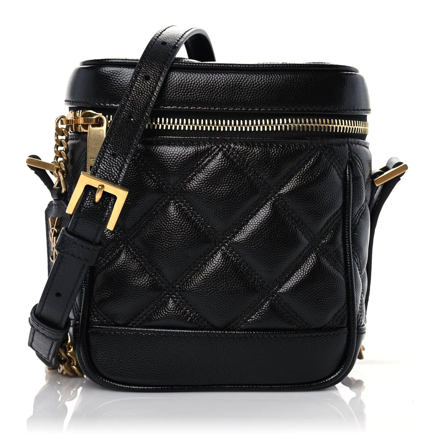 Saint Laurent Grain de Poudre Quilted 80's Vanity Bag Black 1 of 9