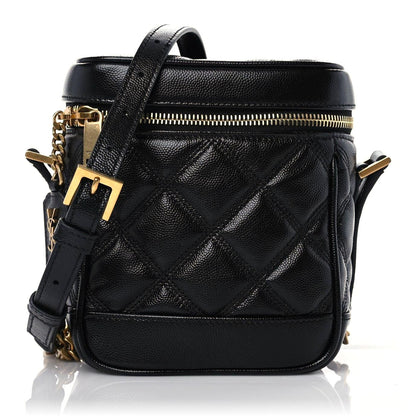 Saint Laurent Grain de Poudre Quilted 80's Vanity Bag Black 1 of 9