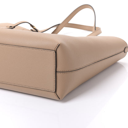 Burberry Grainy Calfskin Haymarket Check Small Reversible Tote Mid Camel 9 of 14