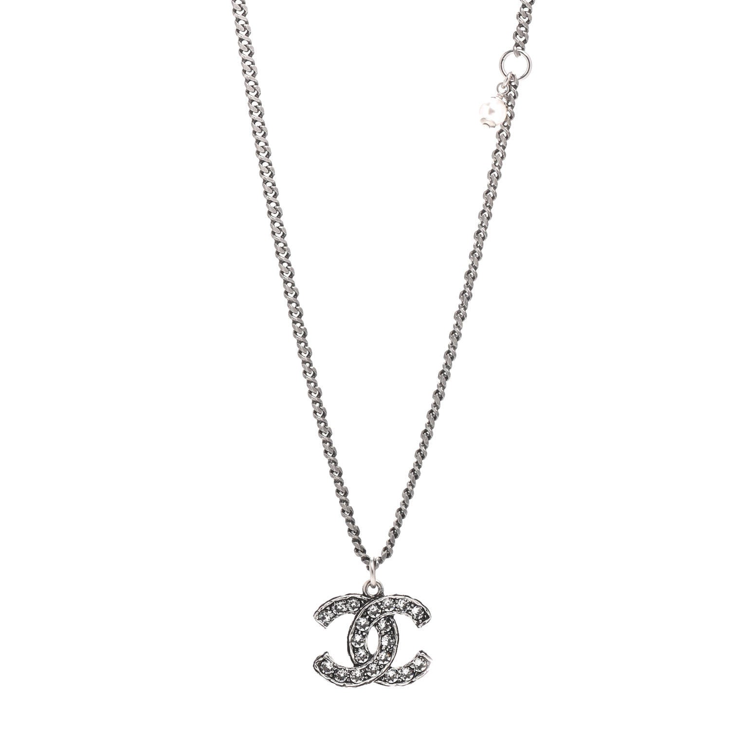Chanel Crystal CC Necklace Ruthenium 1 of 4