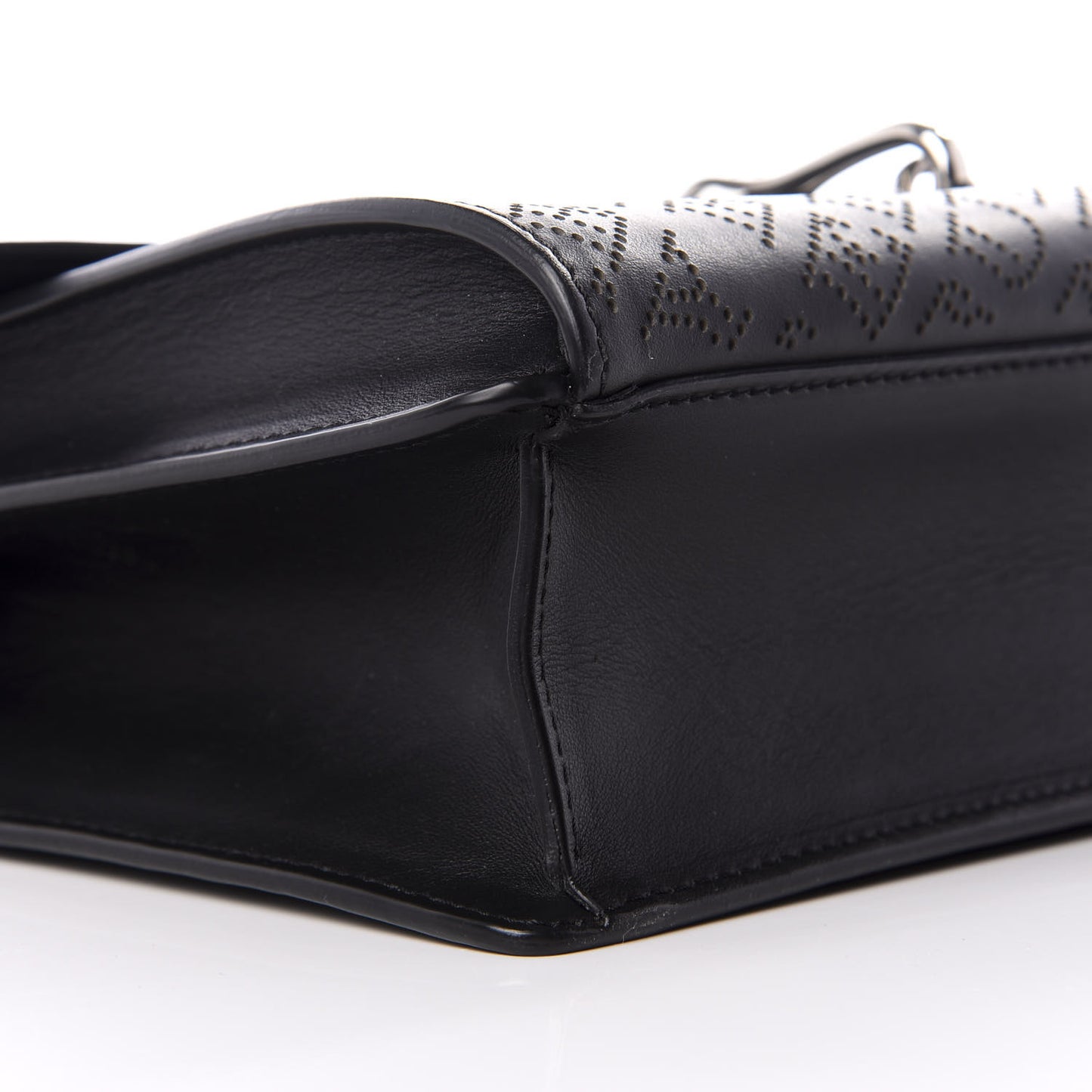 Calfskin Perforated Small Macken Crossbody Bag Black