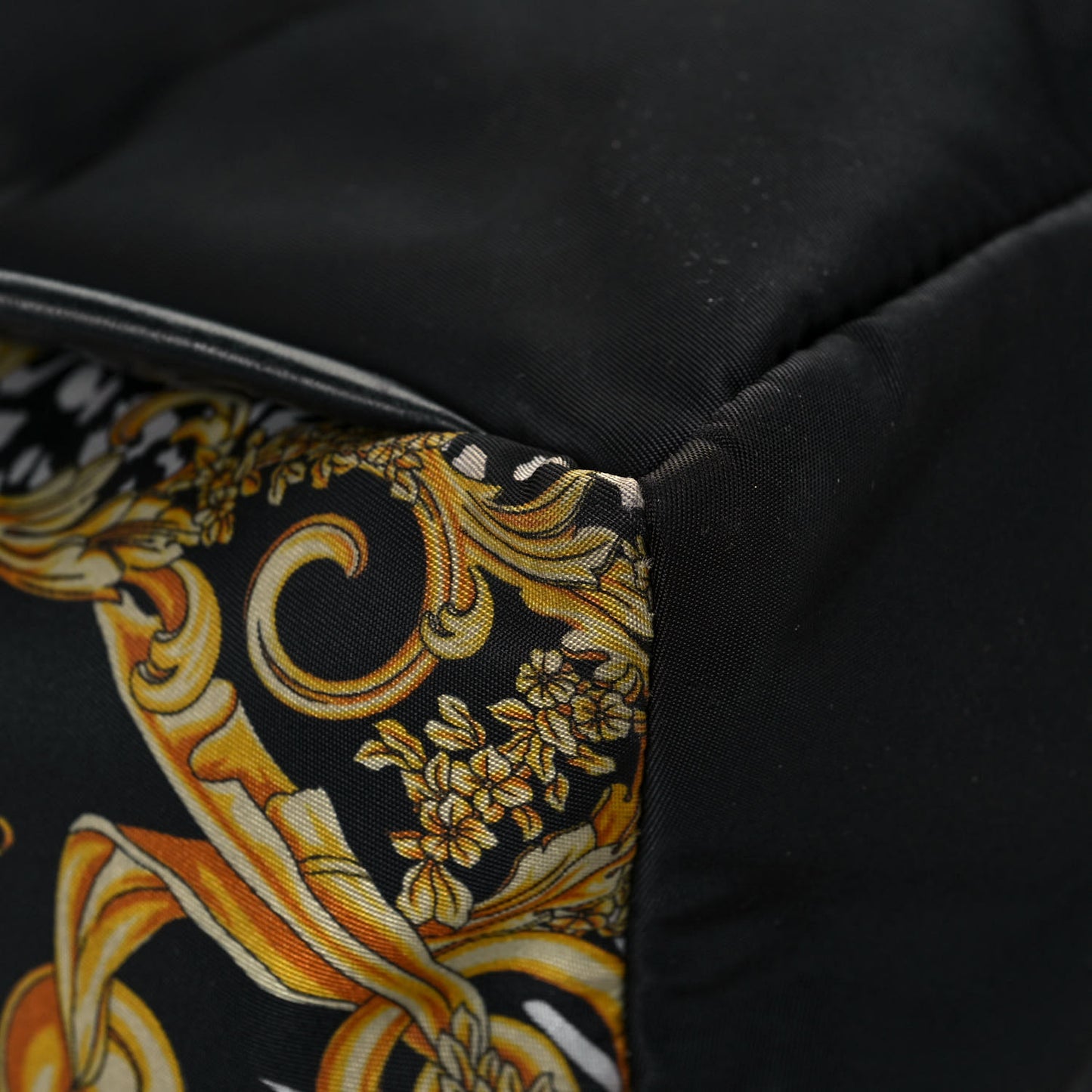 Nylon Baroque Zebra Print Backpack Black Multicolor