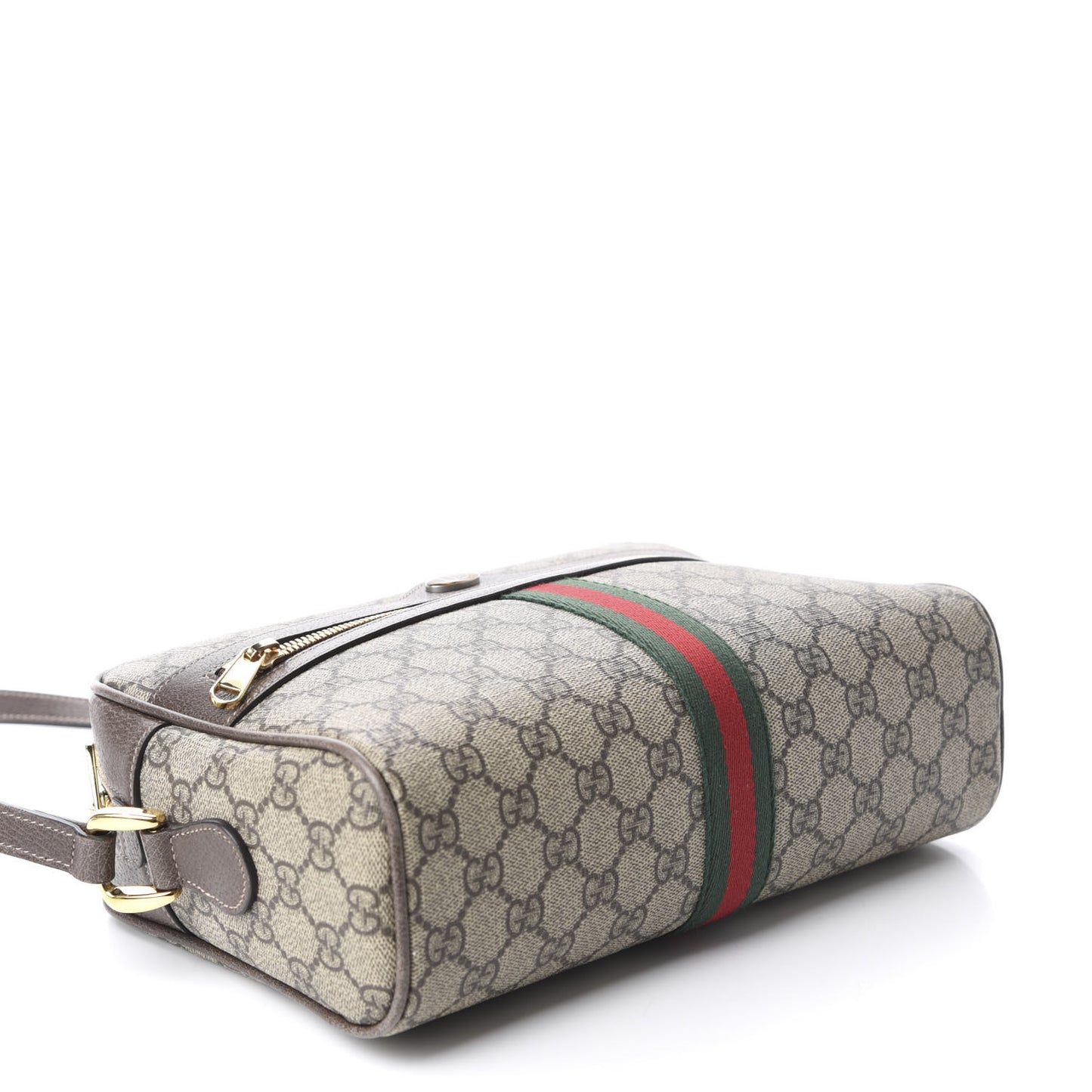 GG Supreme Monogram Web Small Ophidia Shoulder Bag Brown