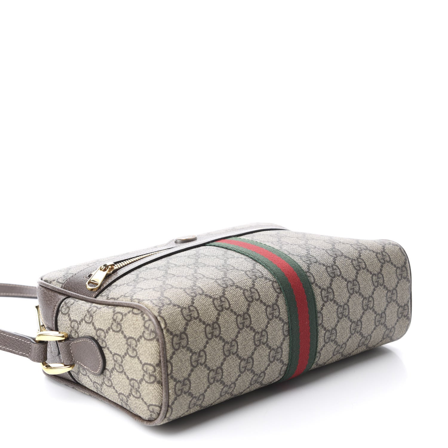 Gucci GG Supreme Monogram Web Small Ophidia Shoulder Bag Brown 4 of 10
