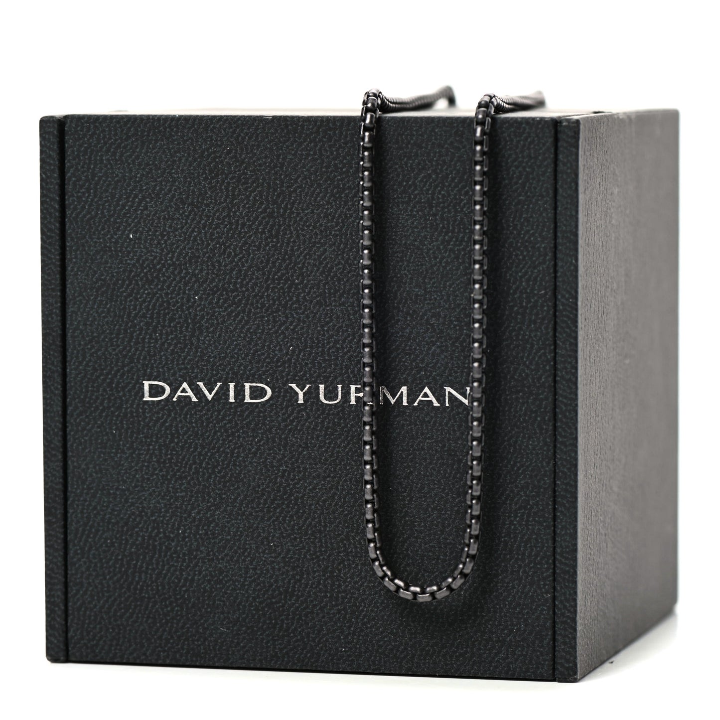 Darkened Sterling Silver 2.7mm Box Chain Necklace 36"