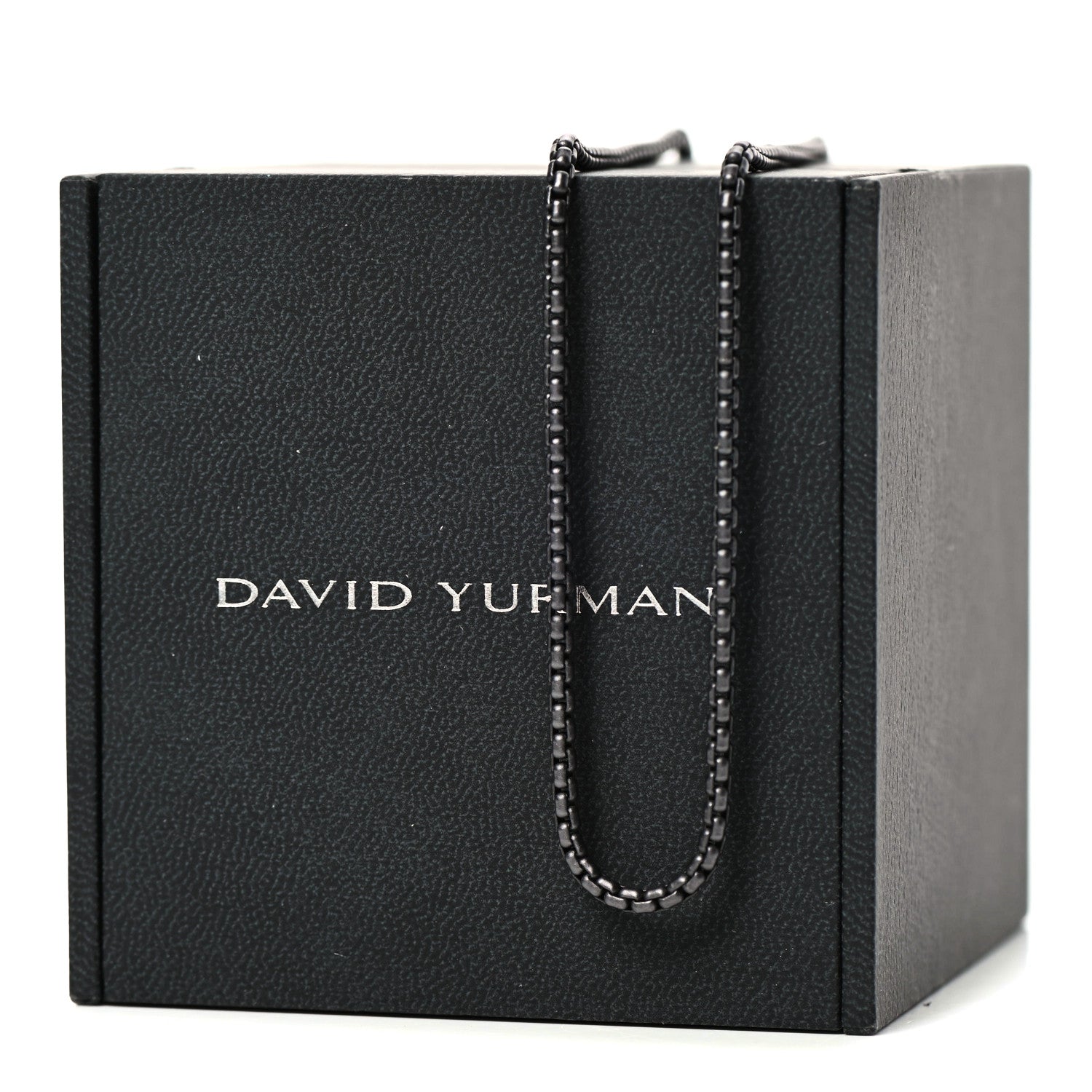 David Yurman Darkened Sterling Silver 2.7mm Box Chain Necklace 36" 6 of 6
