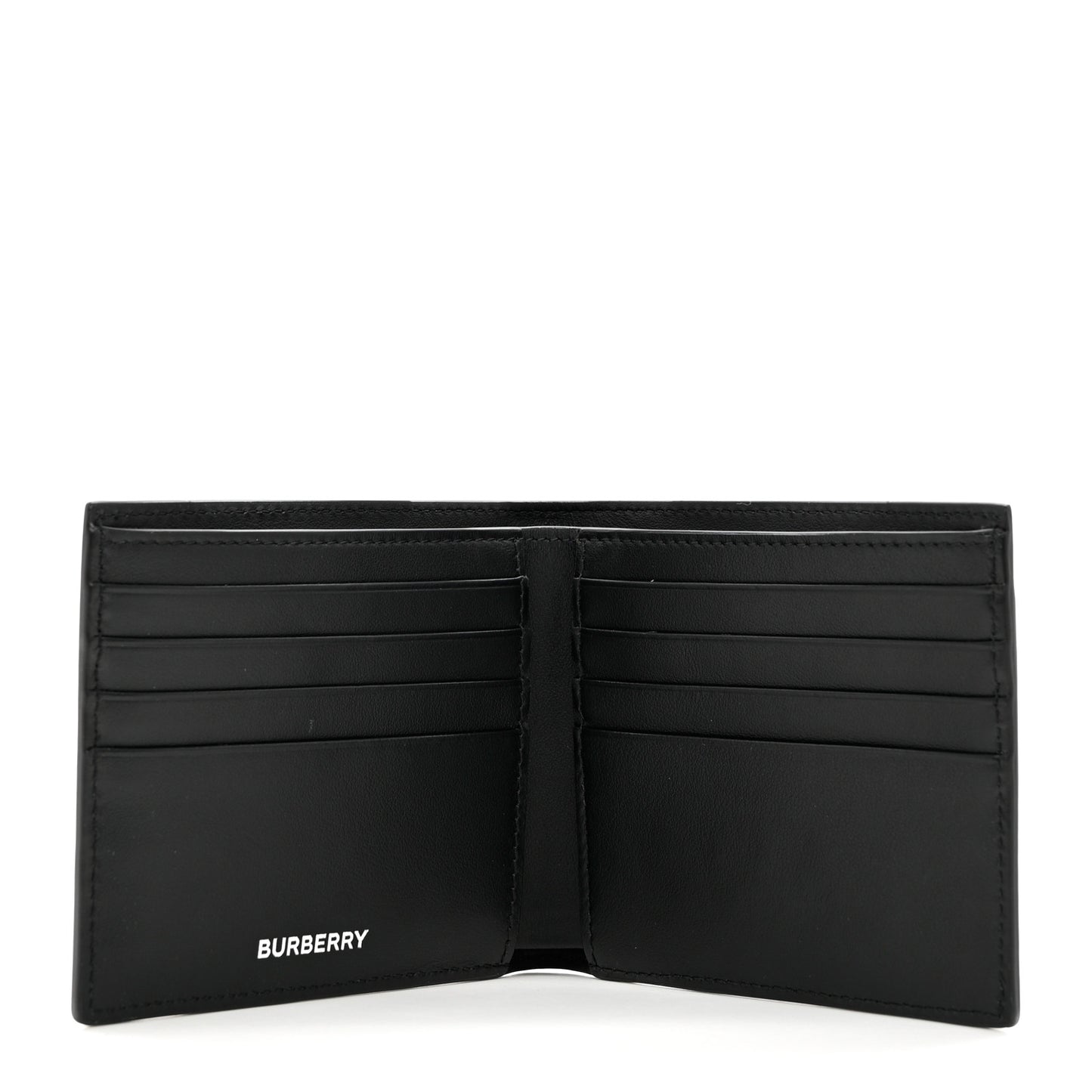 Calfskin Embossed TB Print Bi-Fold Wallet Black White