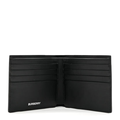 Burberry Calfskin Embossed TB Print Bi-Fold Wallet Black White 5 of 6