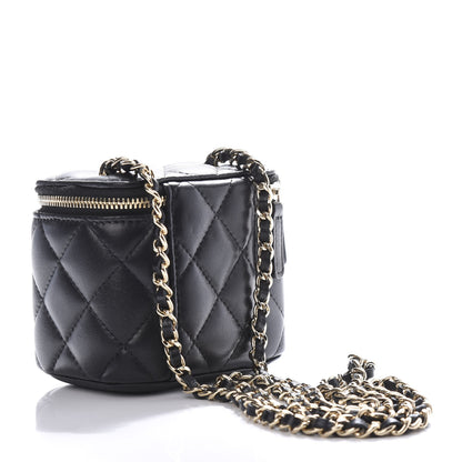 Chanel Lambskin Quilted Mini Vanity Case With Chain Black 3 of 10
