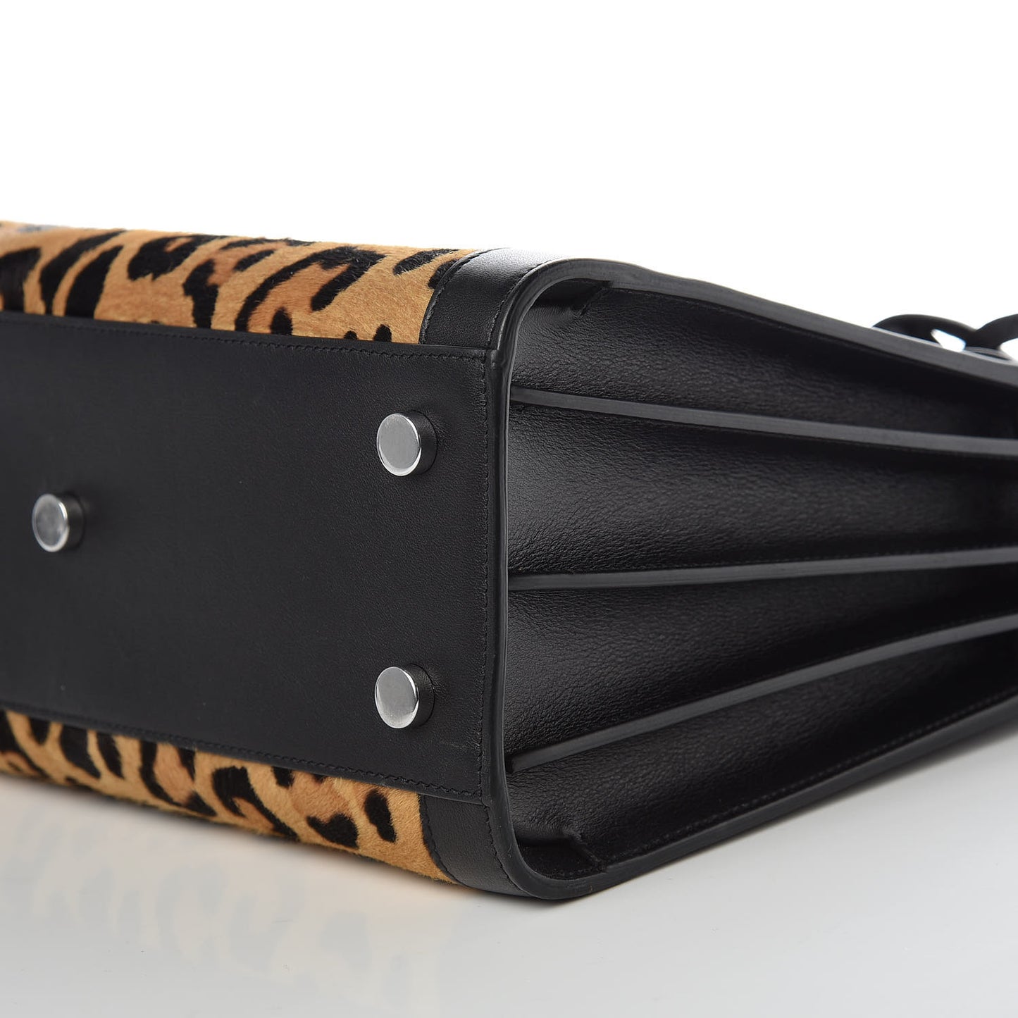Pony Hair Leopard Print Baby Sac De Jour Black
