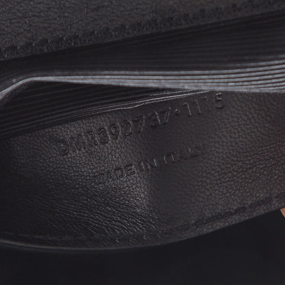 Saint Laurent Sheepskin Matelasse Chevron Monogram Medium College Bag Black 9 of 9