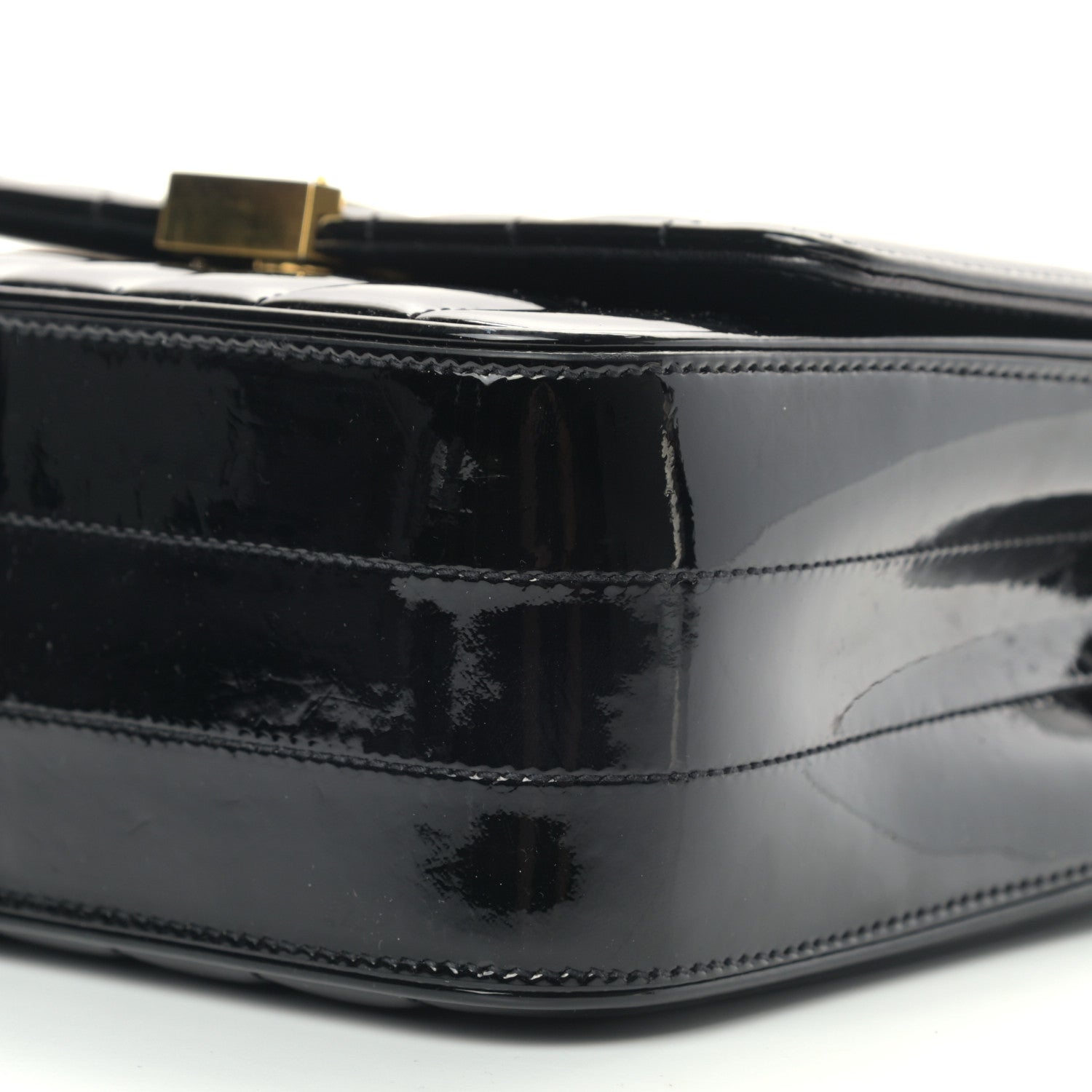 Saint Laurent Patent Calfskin Matelasse Monogram Medium Vicky Chain Bag Black 8 of 10