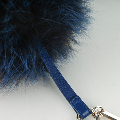 Fendi Fox Fur Shiny Nappa Bi-Color K ABCharm Bag Charm Blue Curry 3 of 4