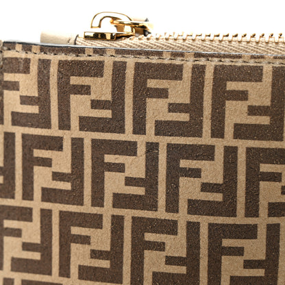 Fendi Suede Vitello Grace Micro FF Large Flat Pouch Nude Spring Maya 8 of 13