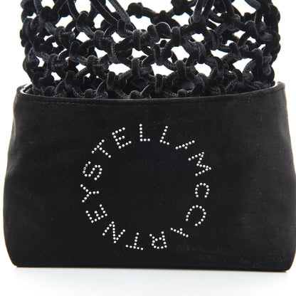 Stella McCartney Velvet Crystal Logo Knotted Tote Black 7 of 9