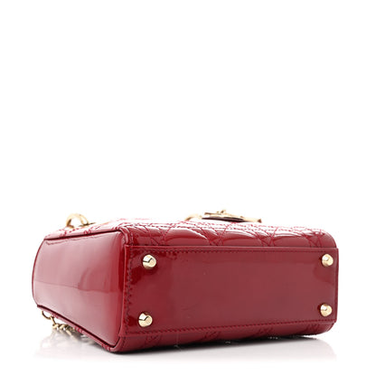 Christian Dior Patent Cannage Mini Lady Dior Red 4 of 11