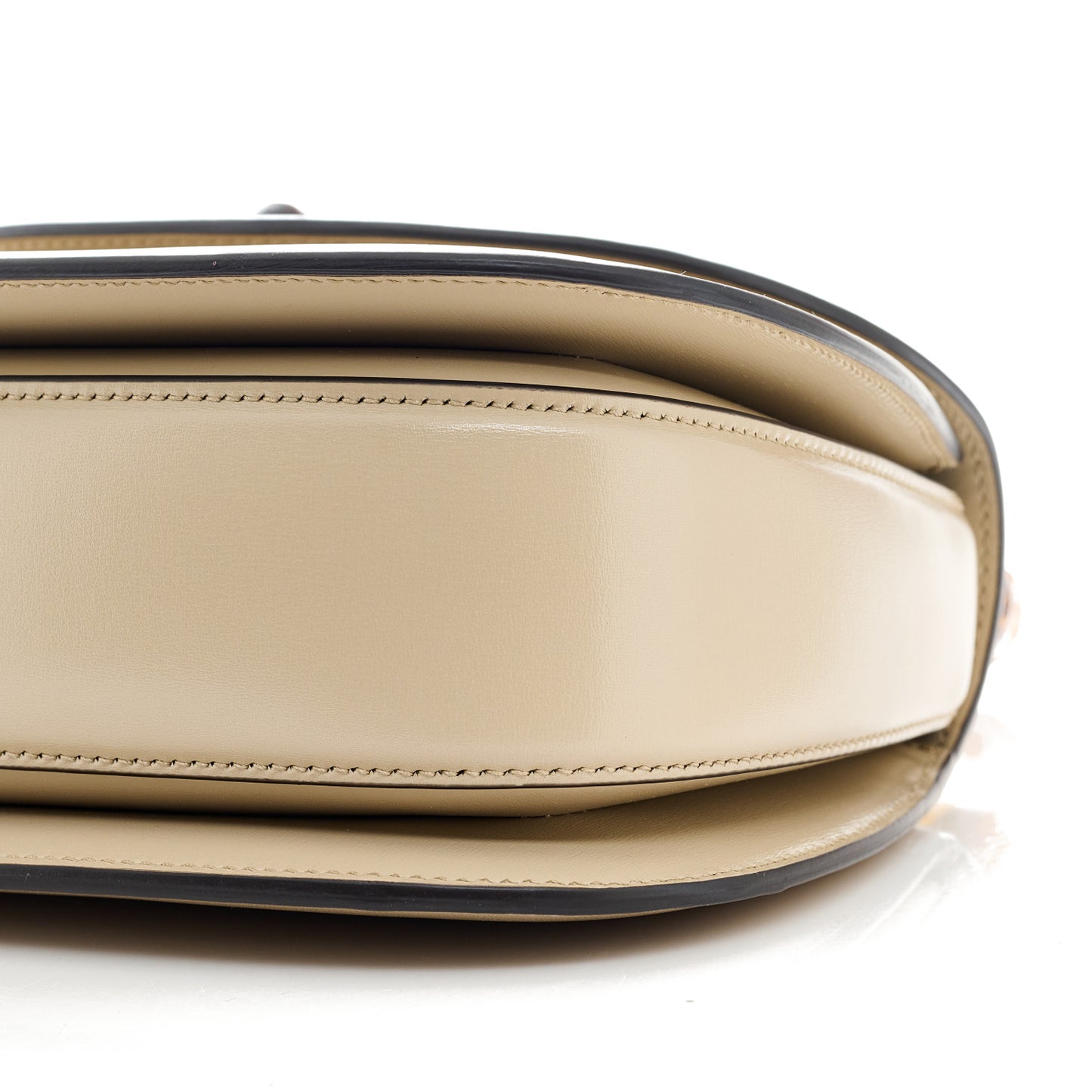 Boarded Dyana Lux Calfskin Web Small Bamboo 1947 Top Handle Bag Oatmeal