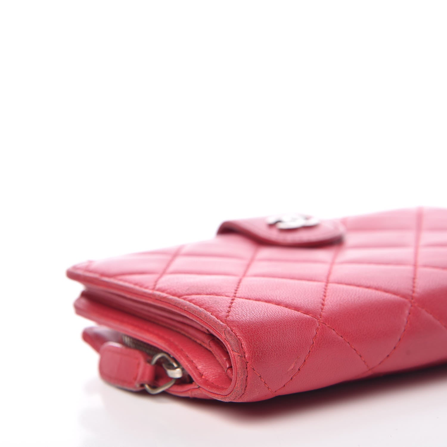 Chanel Lambskin Quilted Zipped Pocket Wallet Fuchsia 9 of 13