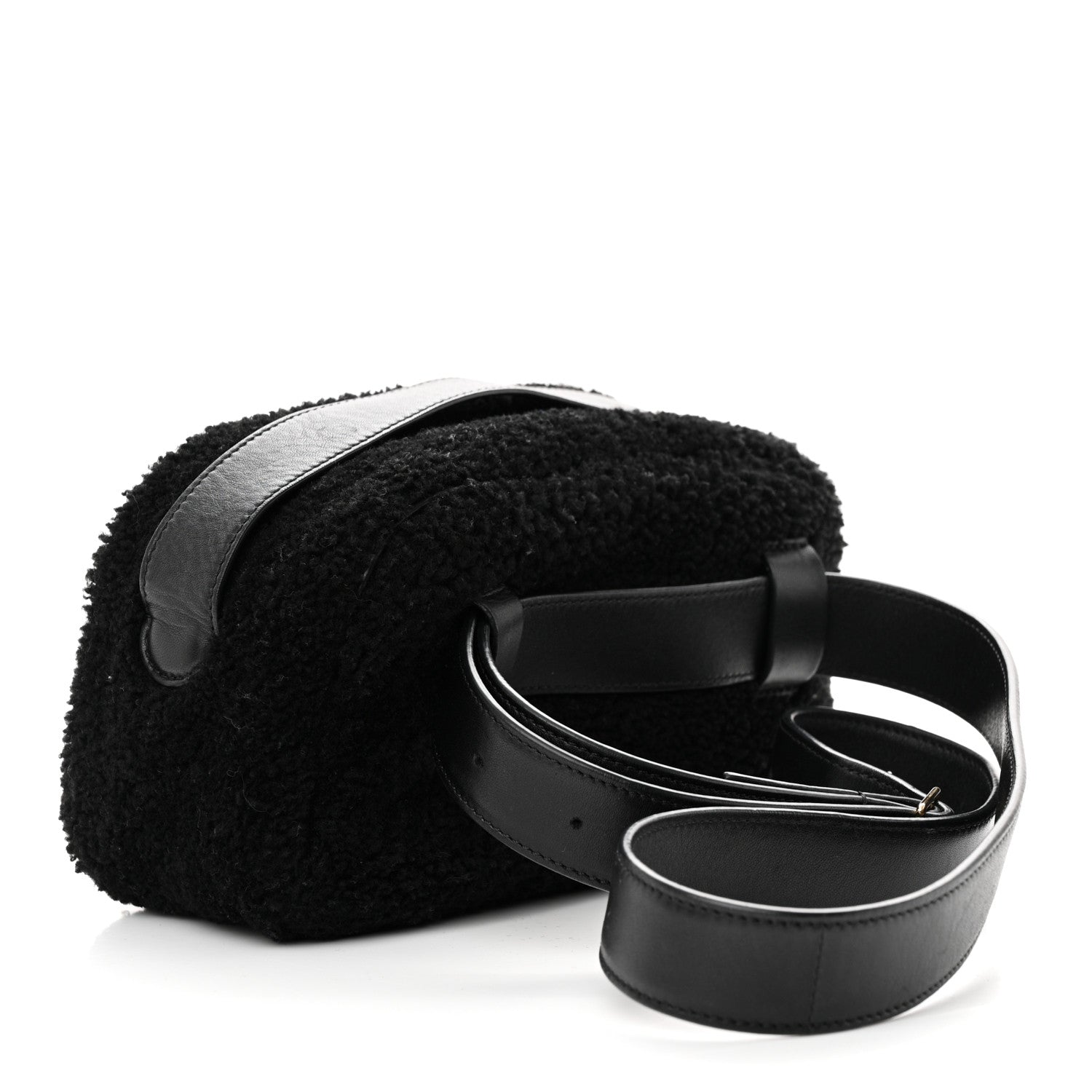 The Row Shearling Calfskin Belt Bag Black 3 of 11