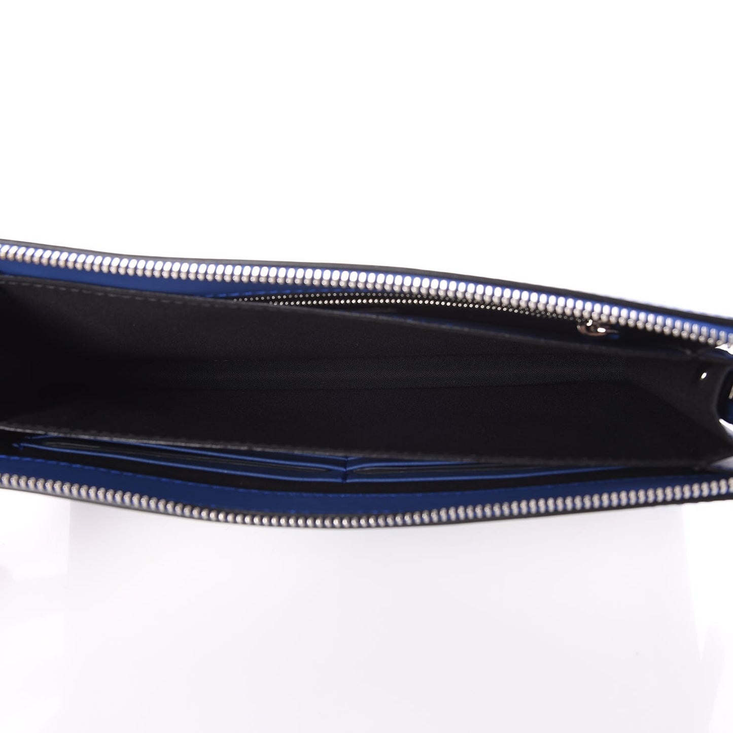 Vitello Century Metal Monster Eyes Slim Clutch Blue Neon