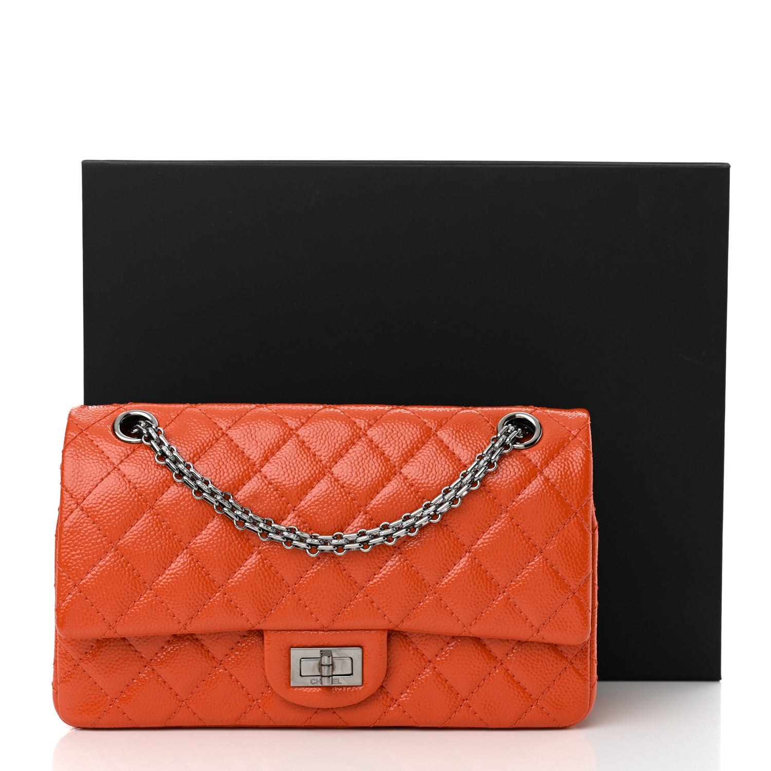 Chanel Patent Caviar Quilted 2.55 Reissue 225 Flap Orange 13 of 13