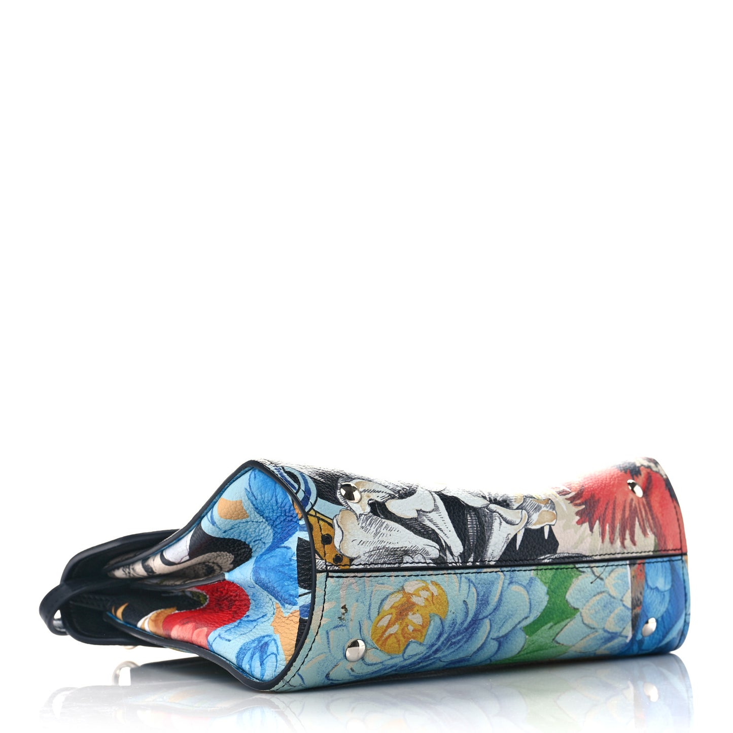 Calfskin Floral Print Margot Top Handle Satchel Multicolor