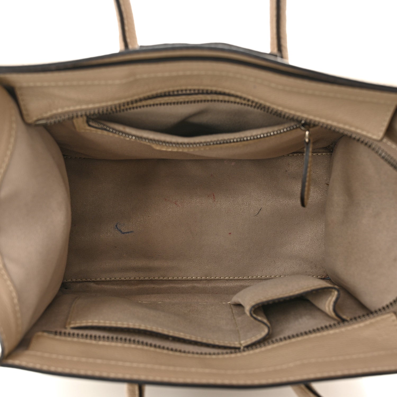 Celine Drummed Calfskin Micro Luggage Dune 5 of 14