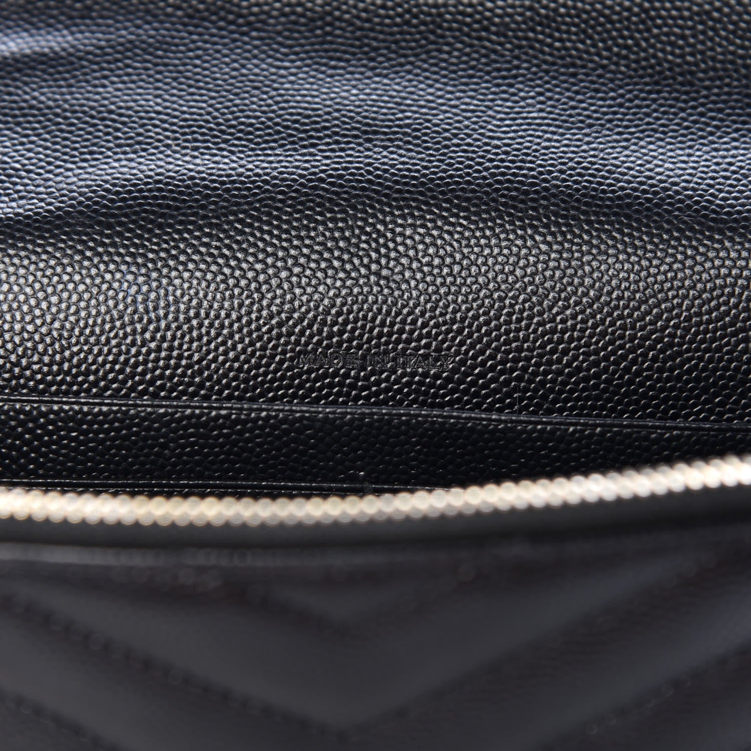 Saint Laurent Grain De Poudre Matelasse Chevron Monogram Envelope Chain Wallet Black 7 of 17