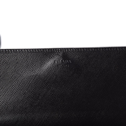 Prada Saffiano Metal Flap Wallet With Strap Black 6 of 11