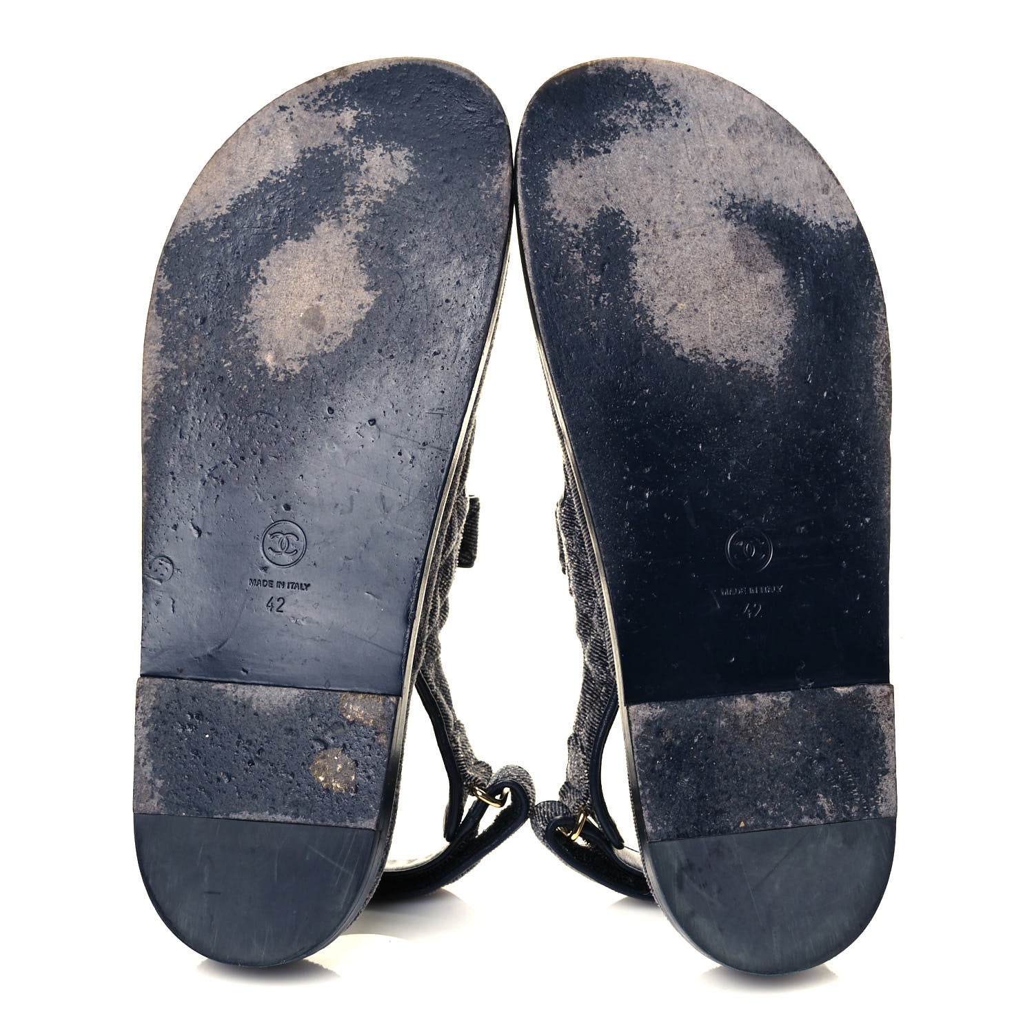 Chanel Denim Velcro Dad Sandals 42 Blue 5 of 7
