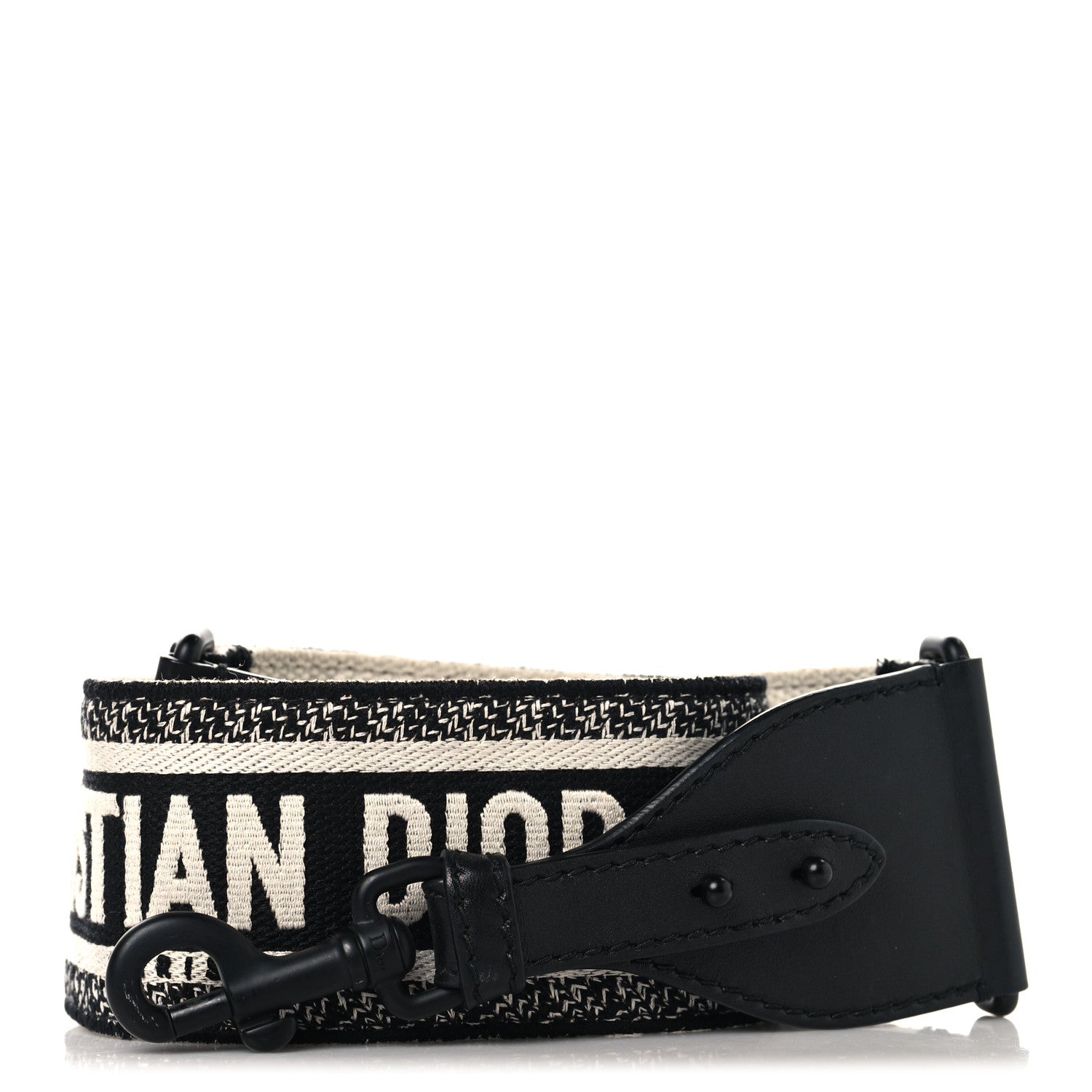 Christian Dior Canvas Embroidered Shoulder Strap Black 1 of 4